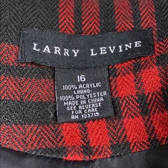 Larry Levine Crop 3/4 Sleeve Plaid 2 Button Jacket - Picture 6 of 7